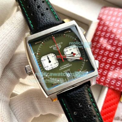 Tag Heuer Monaco Calibre 12 Quartz Copy Watch Green Dial 39MM